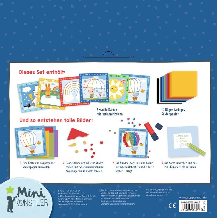 Produktbild: Mein 1. Bastelset: Kn&uuml;ddelbilder Regenbogen (Mini-K&uuml;nstler)