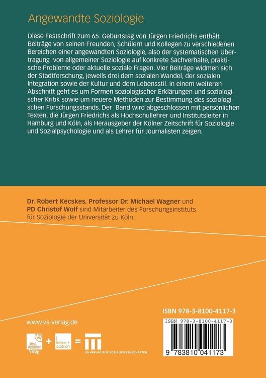 Produktbild: Angewandte Soziologie