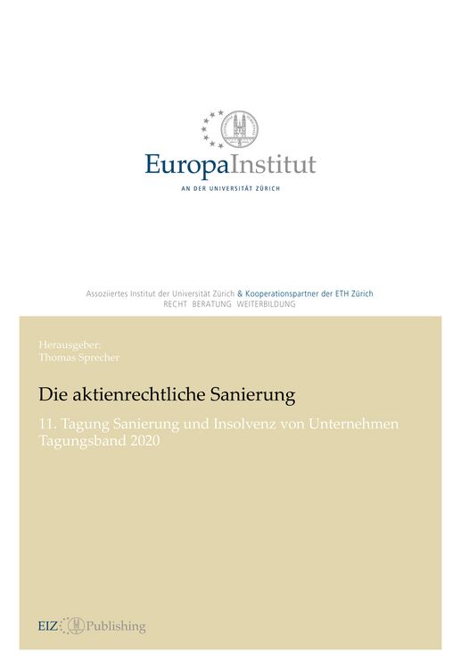 Produktbild: Die aktienrechtliche Sanierung