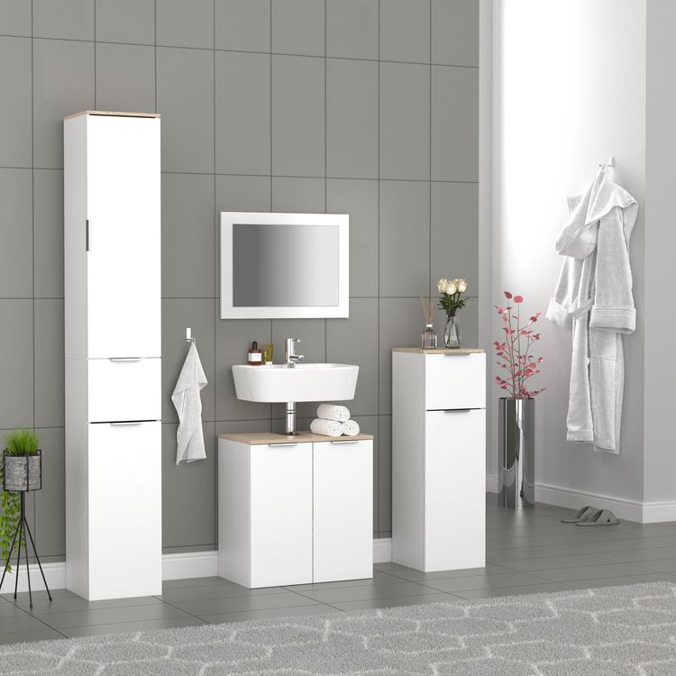 Holz Badmöbel Badschrank Hochschrank Donali kaufen
