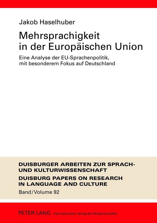 Produktbild: Mehrsprachigkeit in der Europ&auml;ischen Union