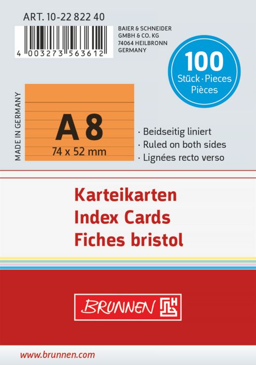 Produktbild: Brunnen Karteikarte A8 lin or 100St