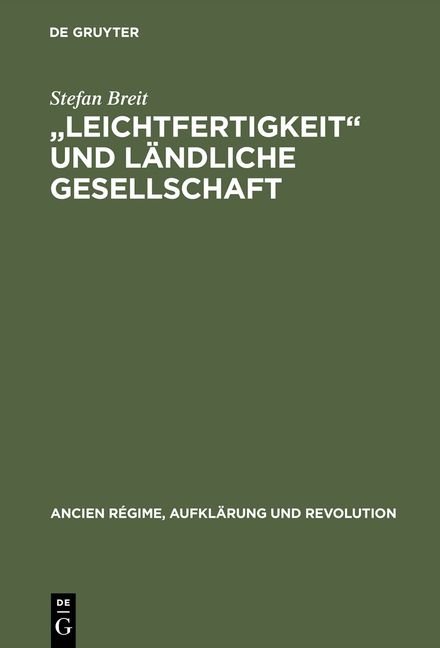 Produktbild: "Leichtfertigkeit" und l&auml;ndliche Gesellschaft