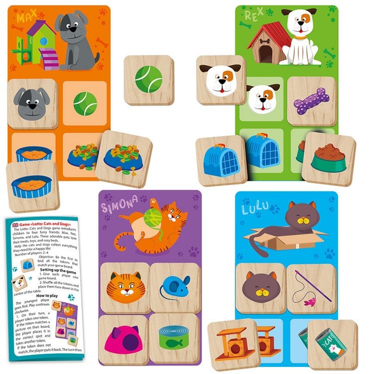Produktbild: Lernspiel Lotto Katzen und Hunde