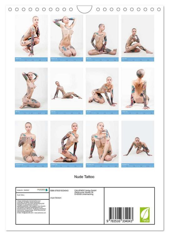 Produktbild: Nude Tattoo (Wandkalender 2026 DIN A4 hoch), CALVENDO Monatskalender