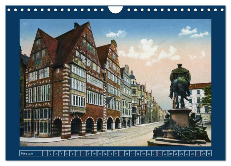 Produktbild: Historisches Bremen an der Weser von 1888 bis 1918 (Wandkalender 2026 DIN A4 quer), CALVENDO Monatskalender