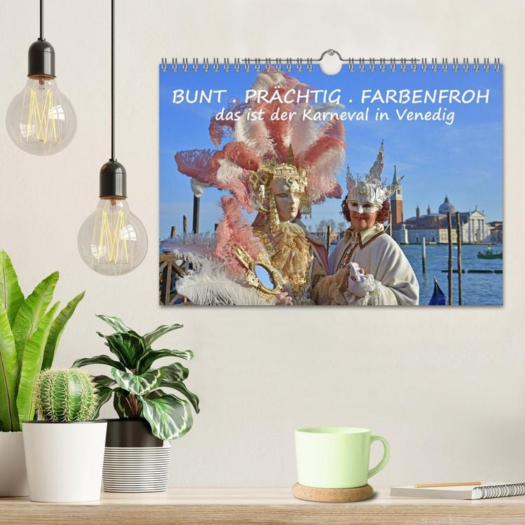 Produktbild: BUNT . PR&Auml;CHTIG . FARBENFROH . Das ist der Karneval in Venedig (Wandkalender 2026 DIN A4 quer), CALVENDO Monatskalender