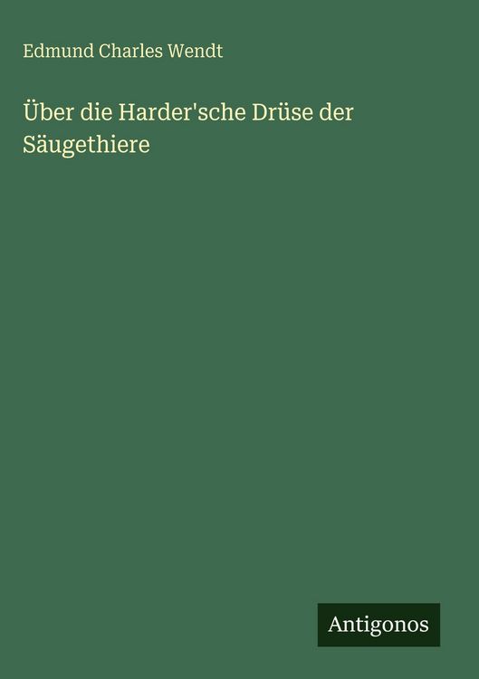 Produktbild: &Uuml;ber die Harder'sche Dr&uuml;se der S&auml;ugethiere
