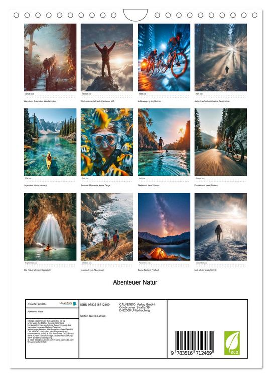 Produktbild: Abenteuer Natur (Wandkalender 2026 DIN A4 hoch), CALVENDO Monatskalender