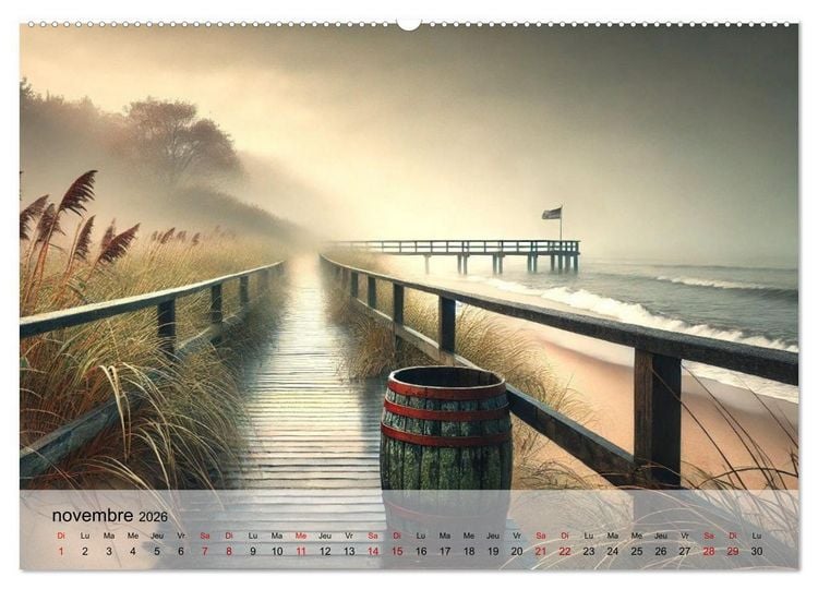 Produktbild: Chemins vers la mer (Calendrier mural 2026 DIN A2 vertical), CALVENDO calendrier mensuel