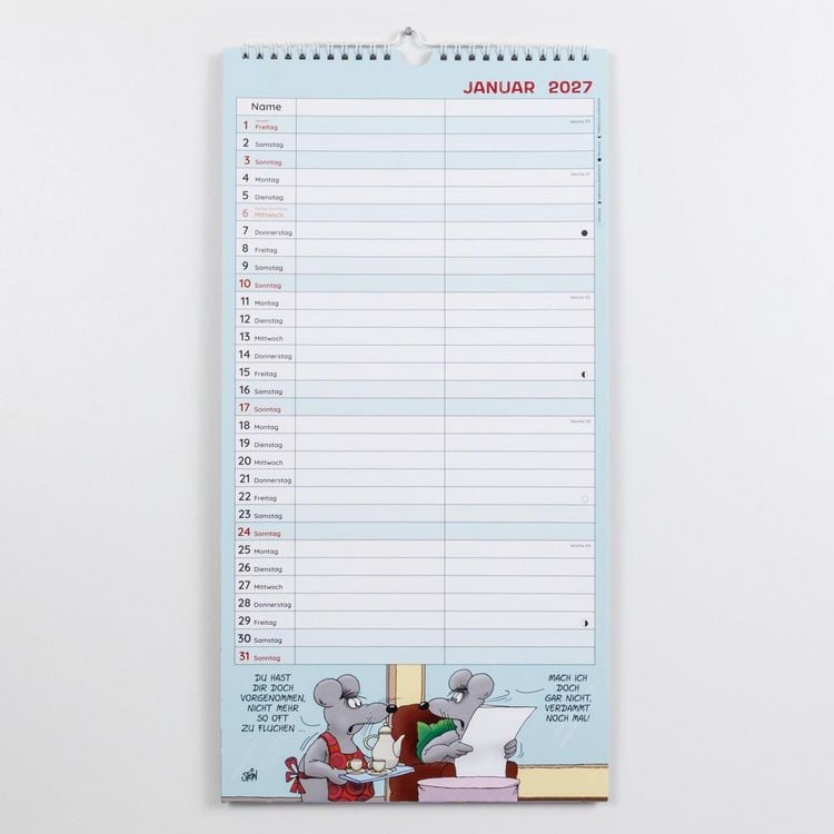 Produktbild: Uli Stein Timer f&uuml;r zwei 2027: Monatskalender f&uuml;r die Wand