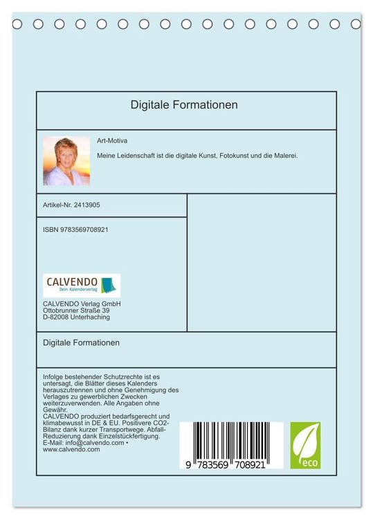 Produktbild: Digitale Formationen (Tischkalender 2027 DIN A5 hoch), CALVENDO Monatskalender