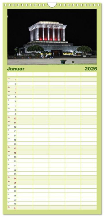 Produktbild: Familienplaner 2026 - Vietnam &ndash; Land der Kontraste 2026 mit 5 Spalten (Wandkalender, 21 x 45 cm) CALVENDO