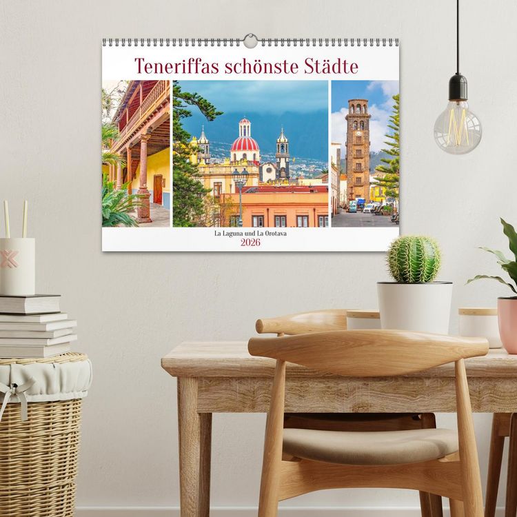 Produktbild: Teneriffas sch&ouml;nste St&auml;dte - La Laguna und La Orotava (Wandkalender 2026 DIN A3 quer), CALVENDO Monatskalender