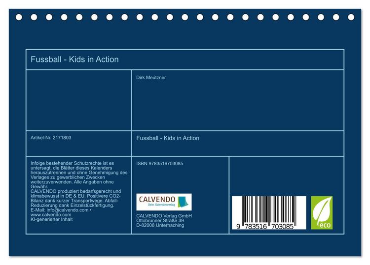 Produktbild: Fussball - Kids in Action (Tischkalender 2026 DIN A5 quer), CALVENDO Monatskalender