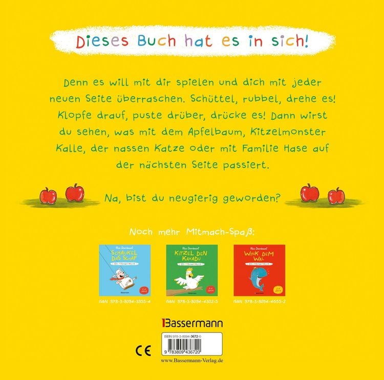 Produktbild: Sch&uuml;ttel den Apfelbaum - Ein Mitmachbuch. F&uuml;r Kinder von 2 bis 4 Jahren. Schaukeln, sch&uuml;tteln, pusten, klopfen und sehen was passiert.