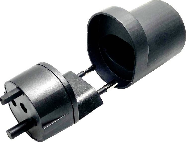 Produktbild: Martin Kaiser 182/1/sw Reiseadapter Fix-Adapter CH Typ 11/Konturen denzentraler Steckeransatz, IP 20, schwarz