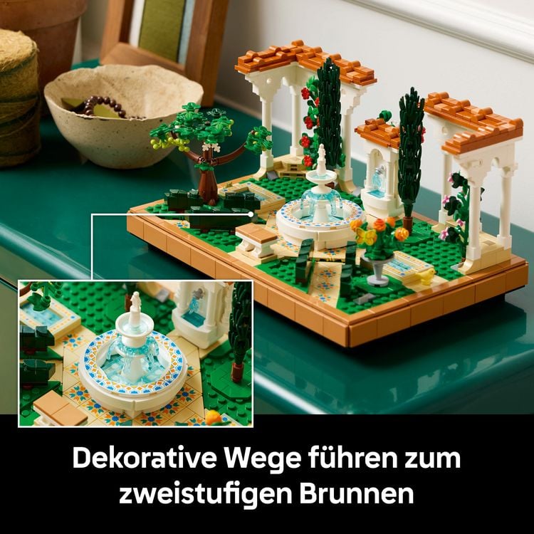 Produktbild: LEGO Icons Springbrunnengarten, Bauset f&uuml;r Erwachsene, Zimmer-Deko 10359