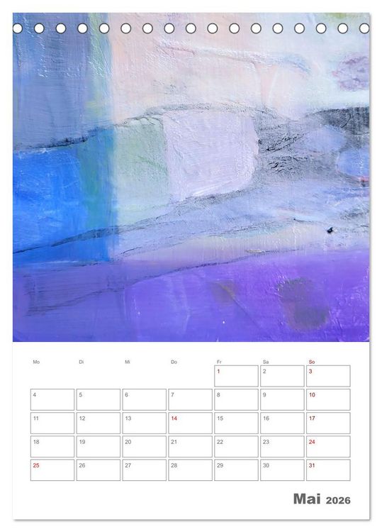 Produktbild: Farbliche Stille - Ein Jahr der inneren Ruhe mit abstrakten Farbspielen (Tischkalender 2026 DIN A5 hoch), CALVENDO Monatskalender
