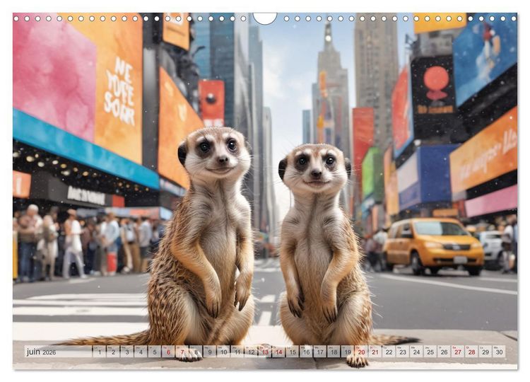 Produktbild: Suricates &agrave; New York (Calendrier mural 2026 DIN A3 vertical), CALVENDO calendrier mensuel
