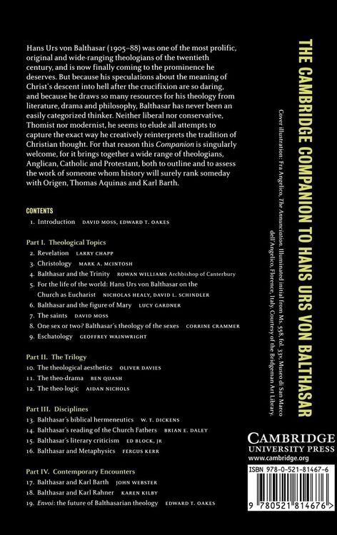Produktbild: The Cambridge Companion to Hans Urs Von Balthasar