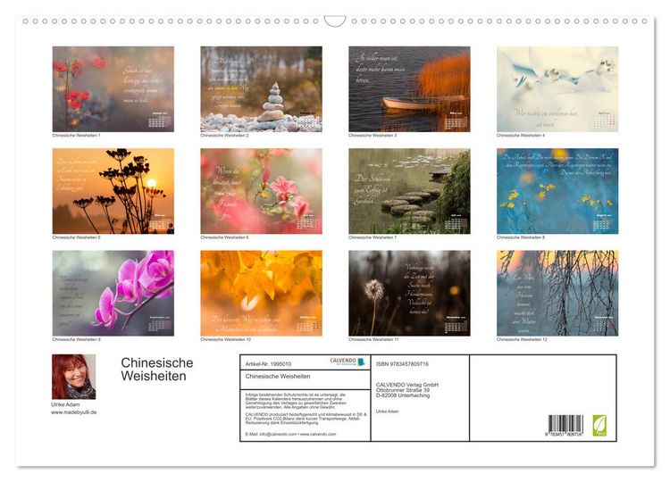 Produktbild: Chinesische Weisheiten (Wandkalender 2026 DIN A2 quer), CALVENDO Monatskalender