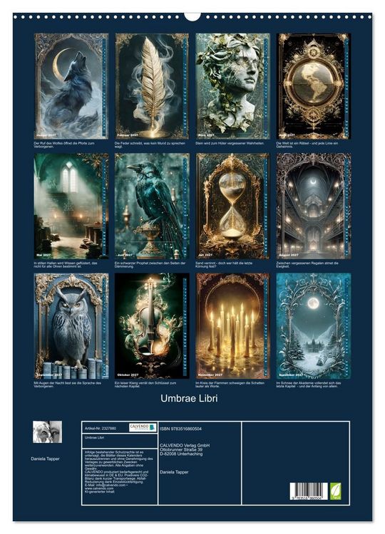 Produktbild: Umbrae Libri (Wandkalender 2027 DIN A2 hoch), CALVENDO Monatskalender