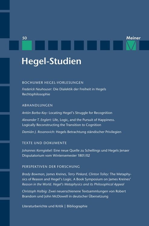 Produktbild: Hegel-Studien Band 50