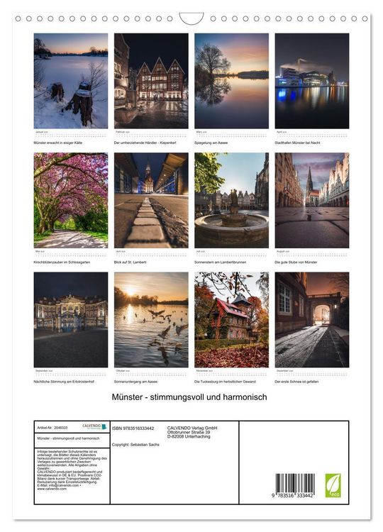 Produktbild: M&uuml;nster - stimmungsvoll und harmonisch (Wandkalender 2026 DIN A3 hoch), CALVENDO Monatskalender