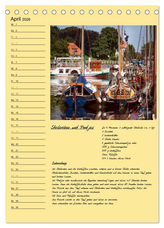 Produktbild: Ostfriesland - Appetit auf mehr / Geburtstagskalender (Tischkalender 2026 DIN A5 hoch), CALVENDO Monatskalender