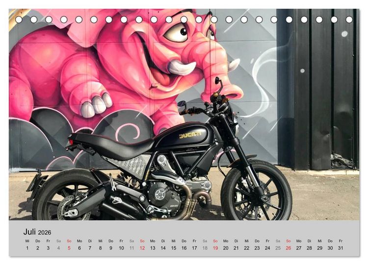 Produktbild: Scrambler Motorr&auml;der mit Stil (Tischkalender 2026 DIN A5 quer), CALVENDO Monatskalender