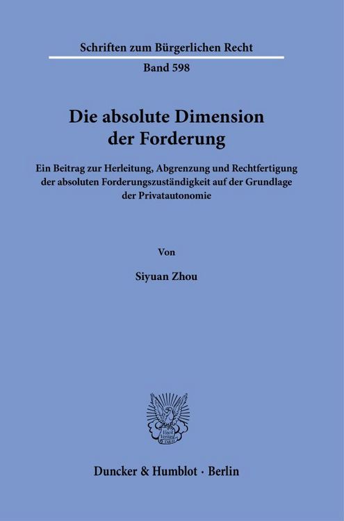 Produktbild: Die absolute Dimension der Forderung