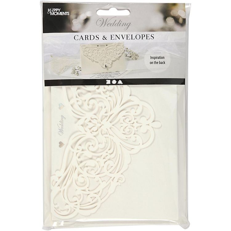 Produktbild: Creativ Company Karte & Kuvert, Kartengr&ouml;&szlig;e 12x17,7 cm, Umschlaggr&ouml;&szlig;e 18,x12,5 cm, 230 g, Naturwei&szlig;, 5er Set