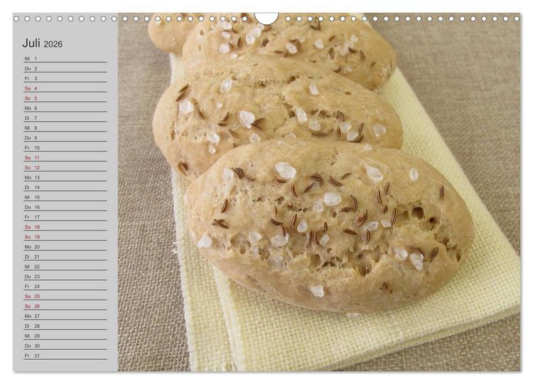 Produktbild: Frisch gebackene Brote und Br&ouml;tchen (Wandkalender 2026 DIN A3 quer), CALVENDO Monatskalender