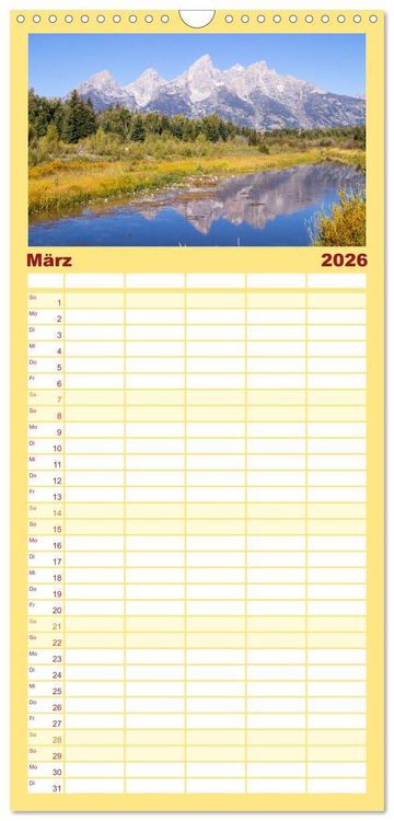 Produktbild: Familienplaner 2026 - USA - National und State Parks im Nordwesten mit 5 Spalten (Wandkalender, 21 x 45 cm) CALVENDO
