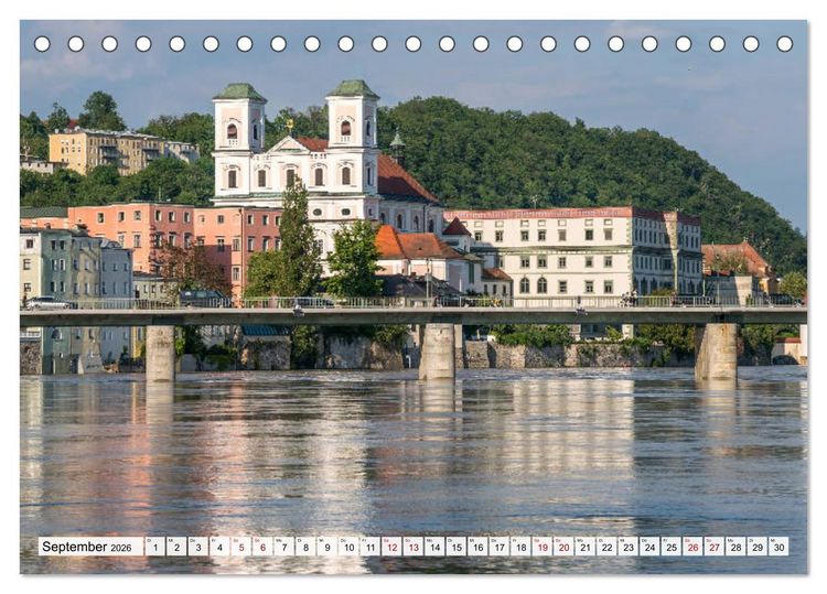 Produktbild: Drei Fl&uuml;sse Stadt Passau (Tischkalender 2026 DIN A5 quer), CALVENDO Monatskalender