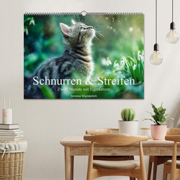 Produktbild: Schnurren & Streifen - Zw&ouml;lf Monate mit Tigerkatzen (Wandkalender 2027 DIN A2 quer), CALVENDO Monatskalender