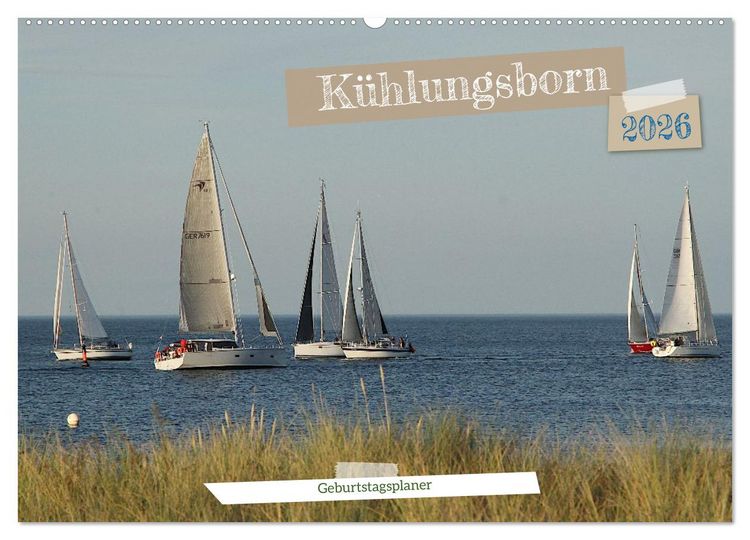 Produktbild: K&uuml;hlungsborn Geburtstagsplaner (Wandkalender 2026 DIN A2 quer), CALVENDO Monatskalender