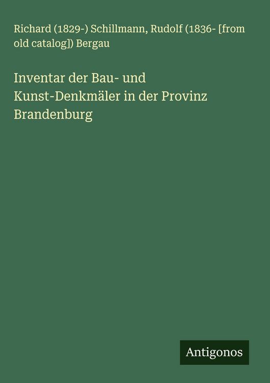 Produktbild: Inventar der Bau- und Kunst-Denkm&auml;ler in der Provinz Brandenburg