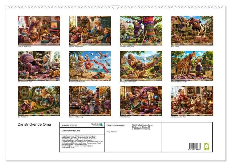 Produktbild: Die strickende Oma (Wandkalender 2027 DIN A2 quer), CALVENDO Monatskalender