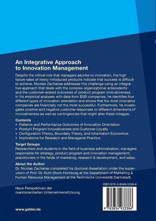 Produktbild: An Integrative Approach to Innovation Management