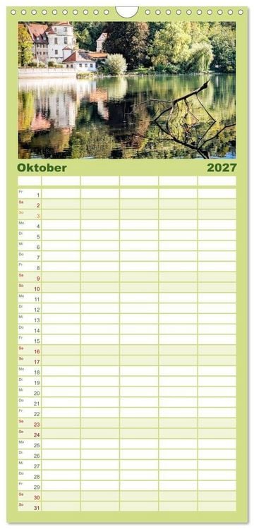 Produktbild: Familienplaner 2027 - Hier f&uuml;hle ich mich zuhause - Landsberg am Lech und Ammersee mit 5 Spalten (Wandkalender, 21 x 45 cm) CALVENDO