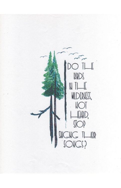 Produktbild: Do the Birds in the Wilderness, Not Heard, Stop Singing Their Songs?