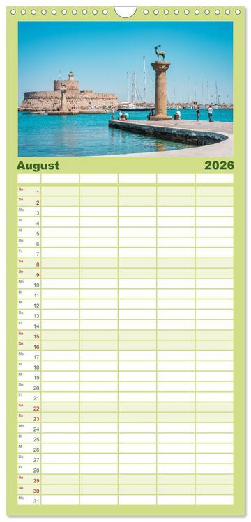 Produktbild: Familienplaner 2026 - Rhodos - Die Highlights der Insel mit 5 Spalten (Wandkalender, 21 x 45 cm) CALVENDO