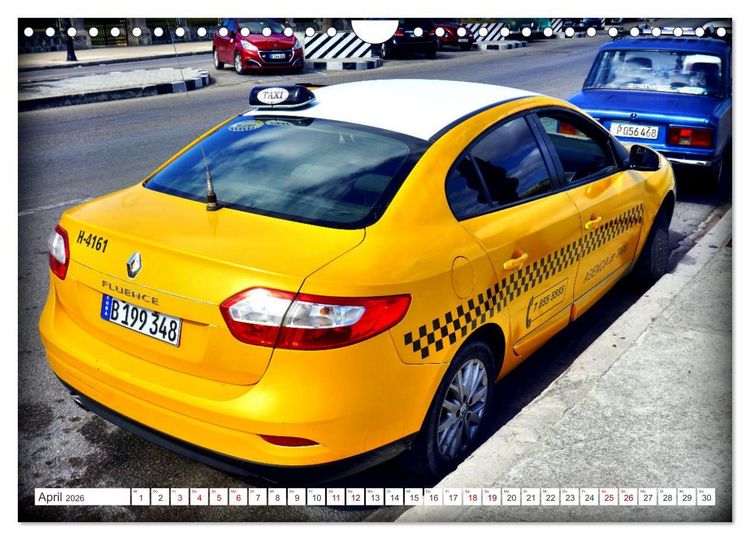 Produktbild: CUBA TAXIS - Havannas gelbe Flotte (Wandkalender 2026 DIN A4 quer), CALVENDO Monatskalender