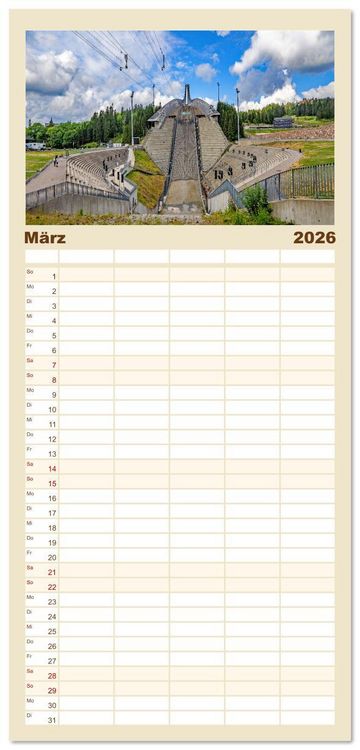 Produktbild: Familienplaner 2026 - Vom S&uuml;dkap zum Nordkap mit 5 Spalten (Wandkalender, 21 x 45 cm) CALVENDO