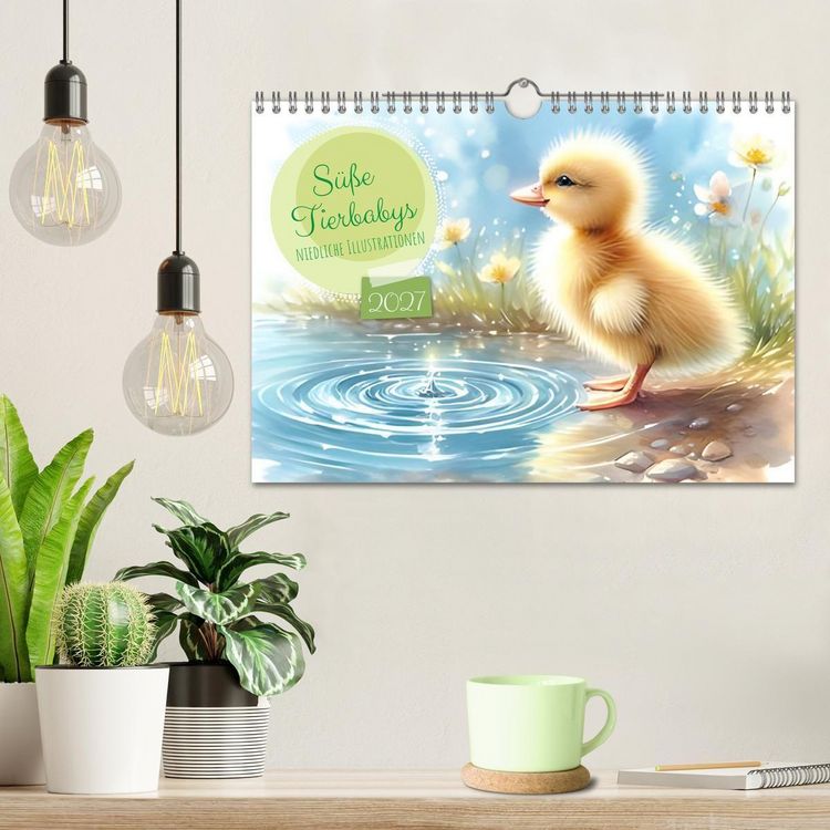Produktbild: S&uuml;&szlig;e Tierbabys - niedliche Illustrationen (Wandkalender 2027 DIN A4 quer), CALVENDO Monatskalender