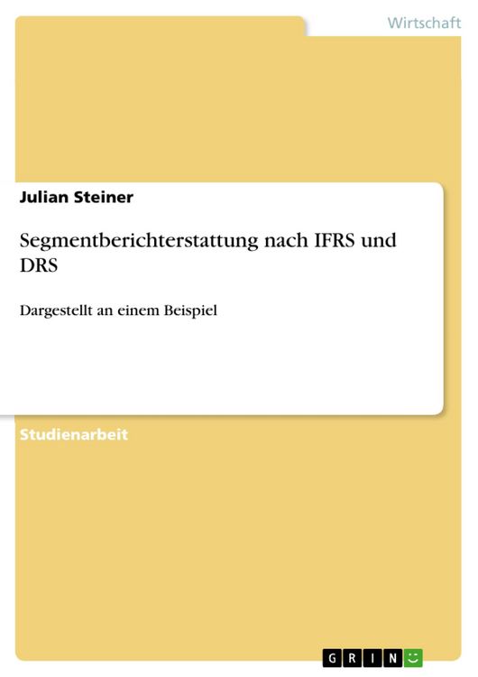 Produktbild: Segmentberichterstattung nach IFRS und DRS