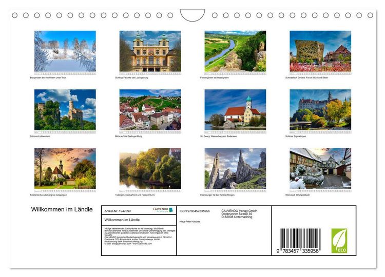 Produktbild: Willkommen im L&auml;ndle (Wandkalender 2026 DIN A4 quer), CALVENDO Monatskalender