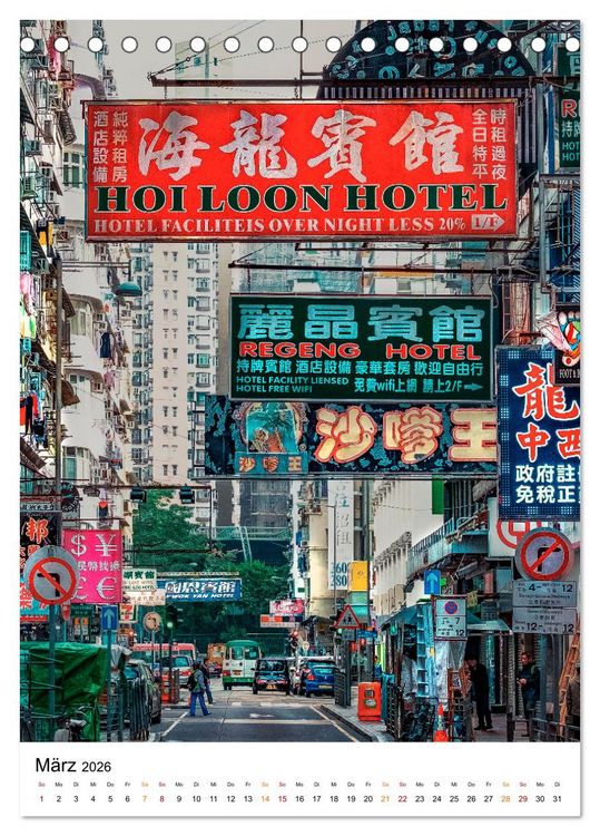 Produktbild: Hongkong Street live (Tischkalender 2026 DIN A5 hoch), CALVENDO Monatskalender